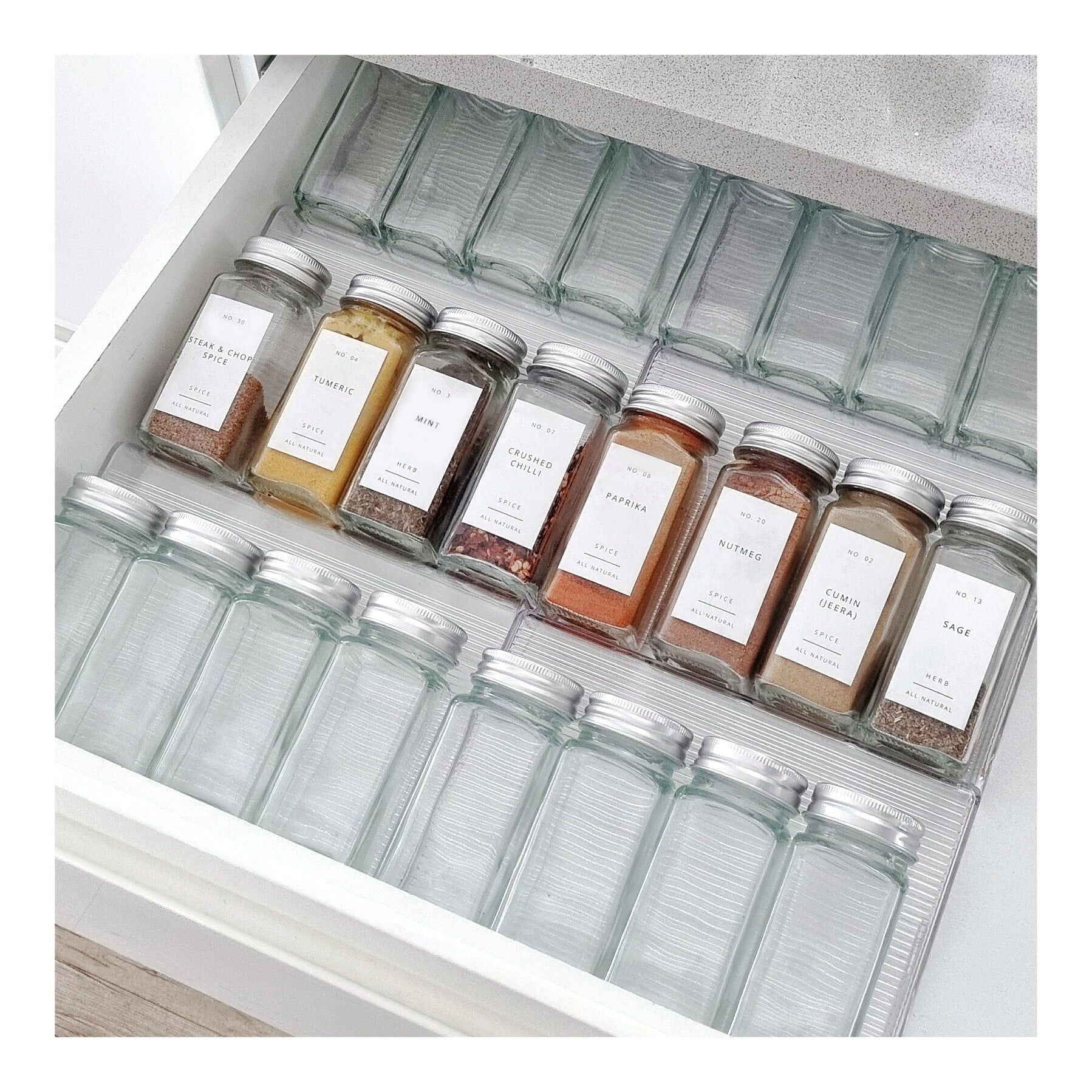 3 level extendable spice drawer insert