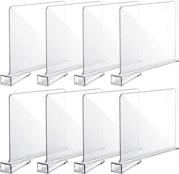Clear shelf dividers ( Pack of 4 )