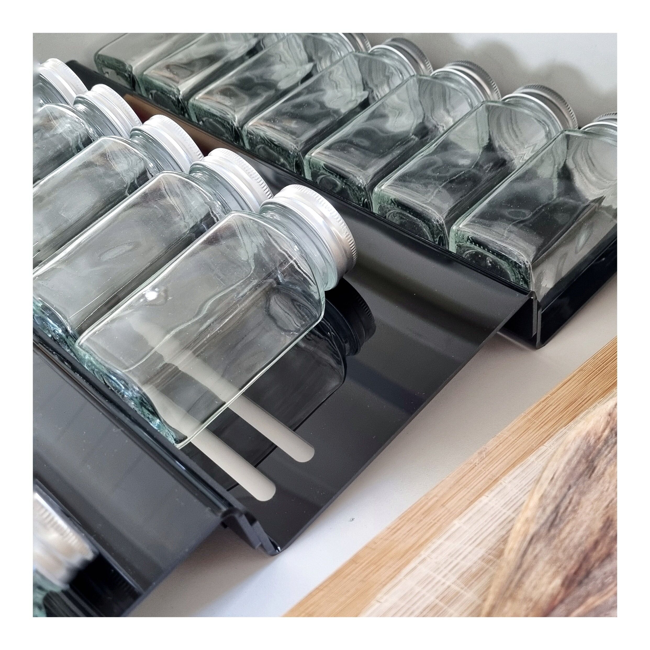 Black Acrylic 3 level extendable spice drawer insert (1)