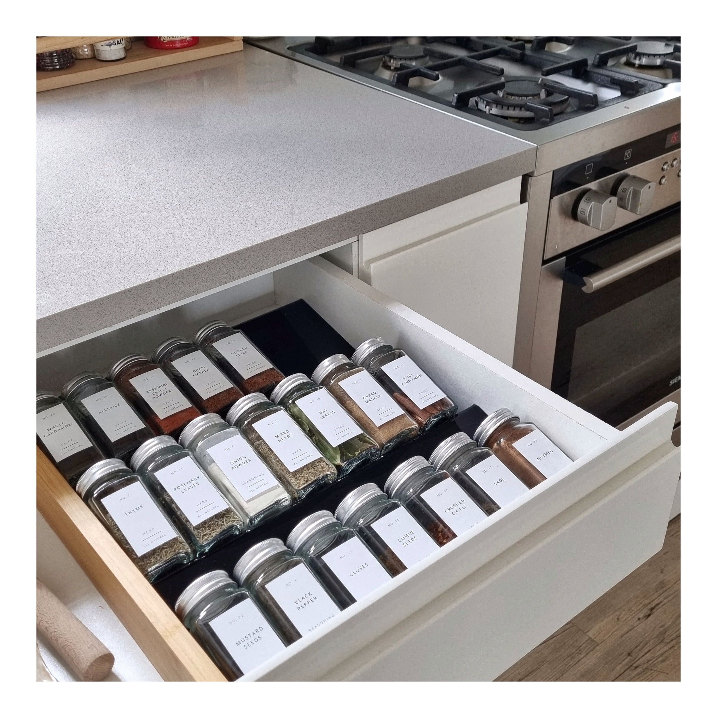 Black Acrylic 3 level extendable spice drawer insert (5)