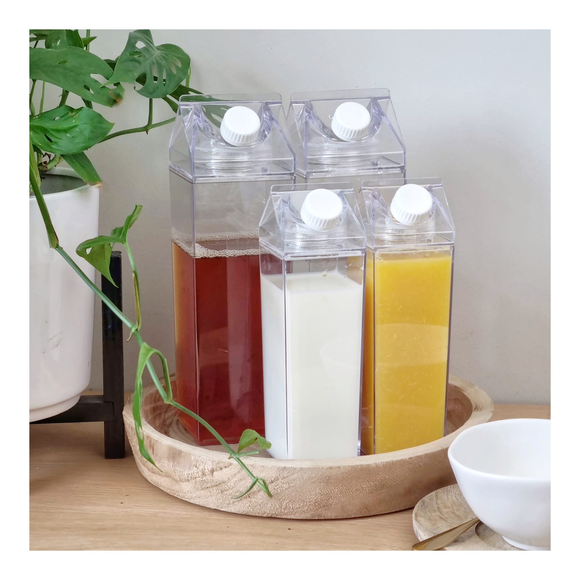 Square Clear Carton Bottles ( 500ml & 1L)