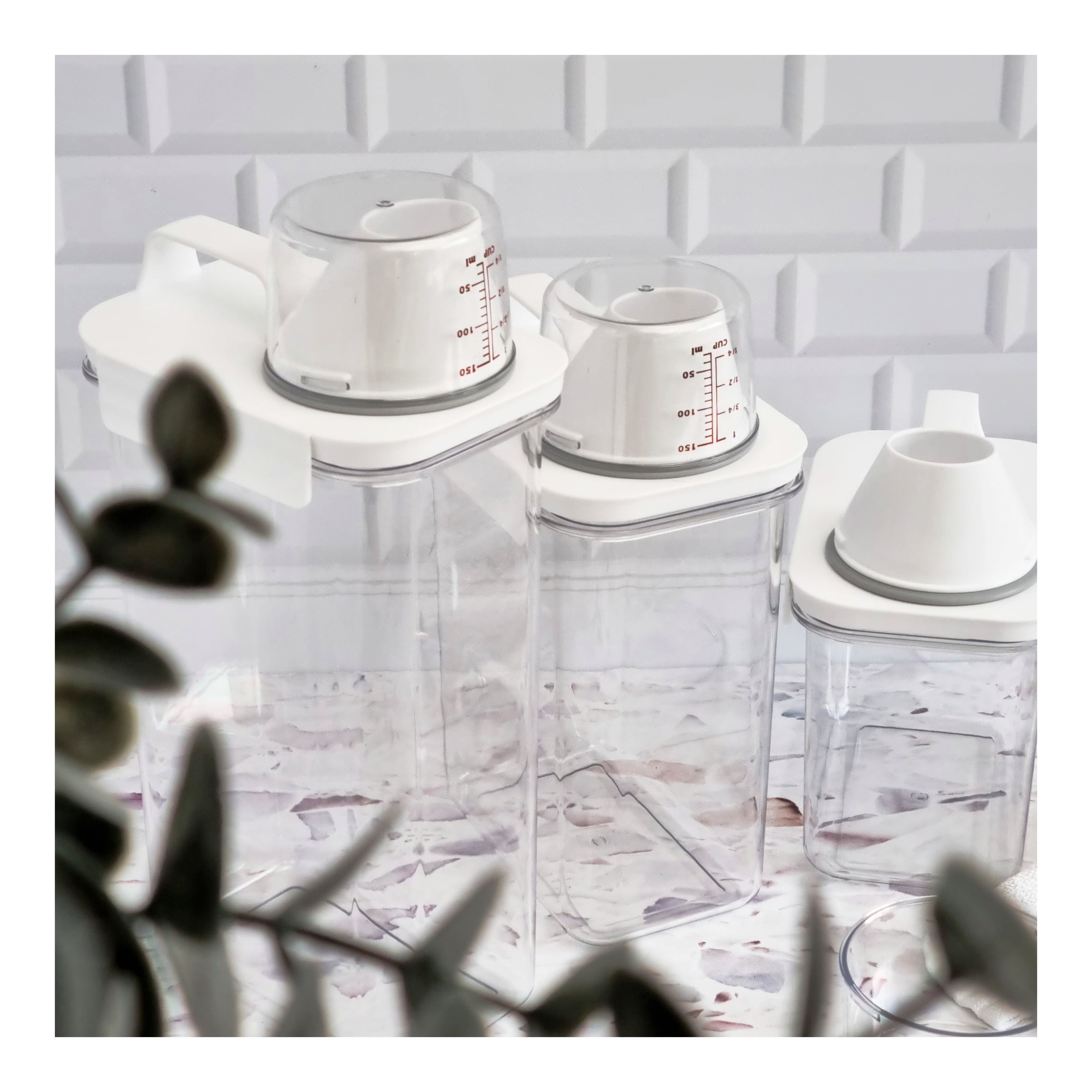 Storage canister with pourer & measuring cup (2)
