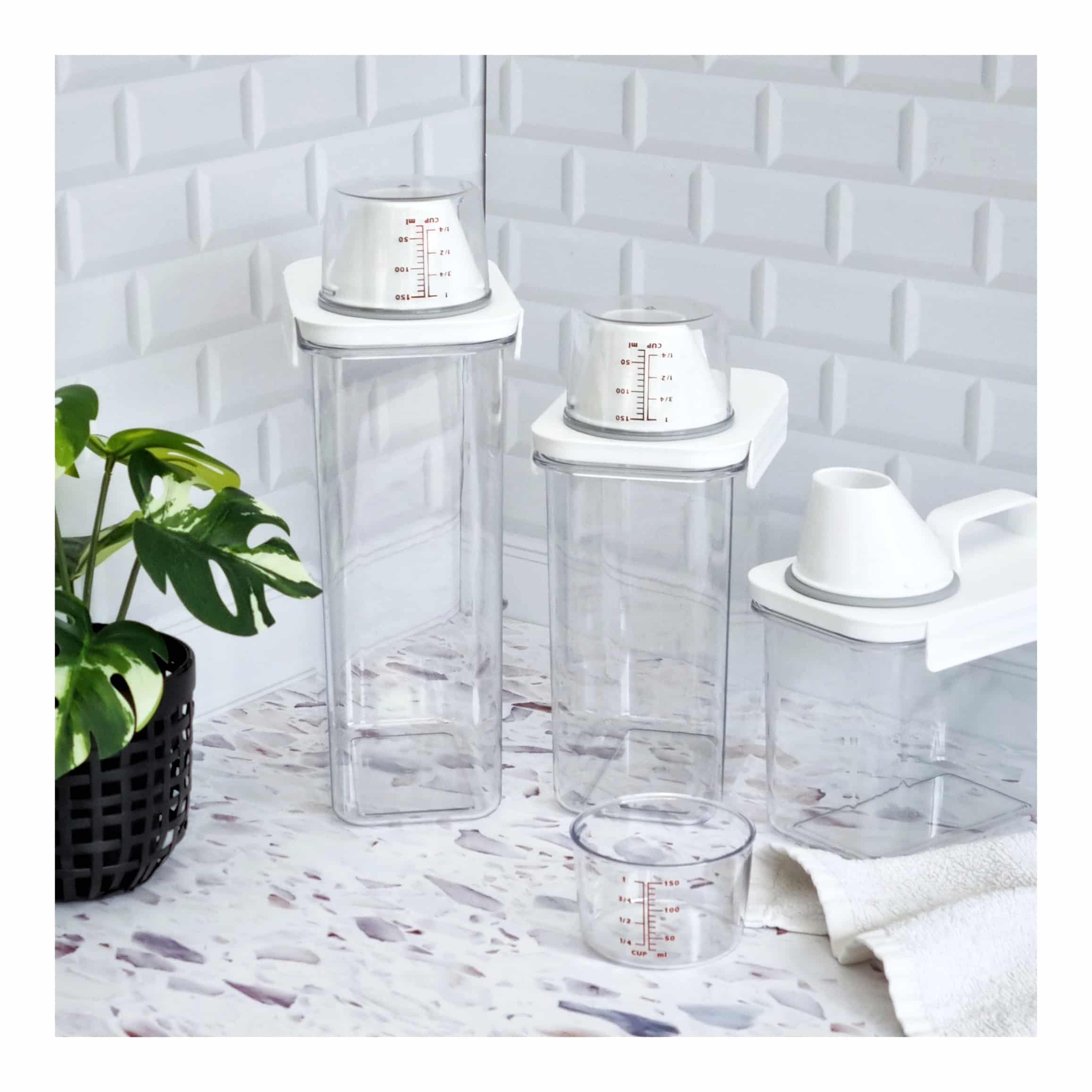 Storage canister with pourer & measuring cup (3)