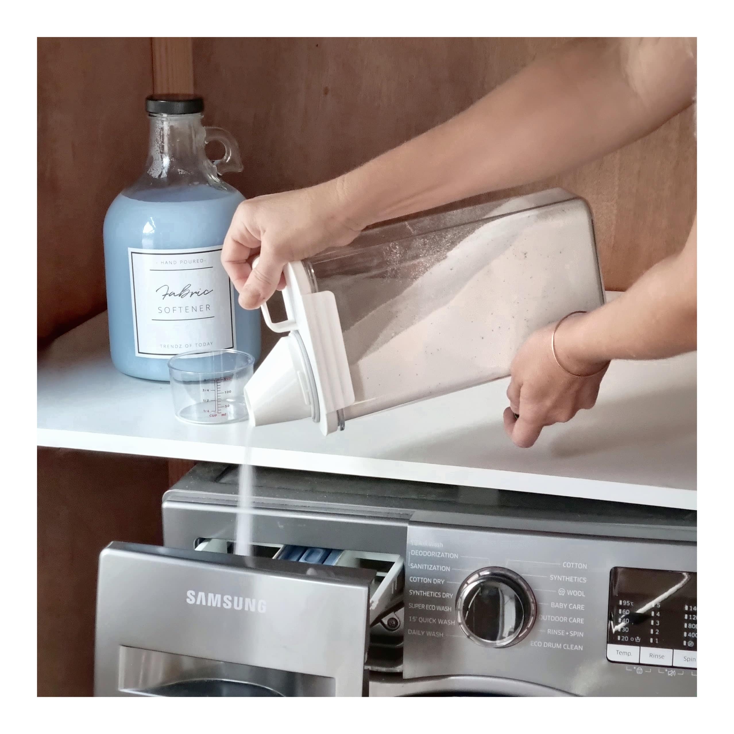 Storage canister with pourer & measuring cup