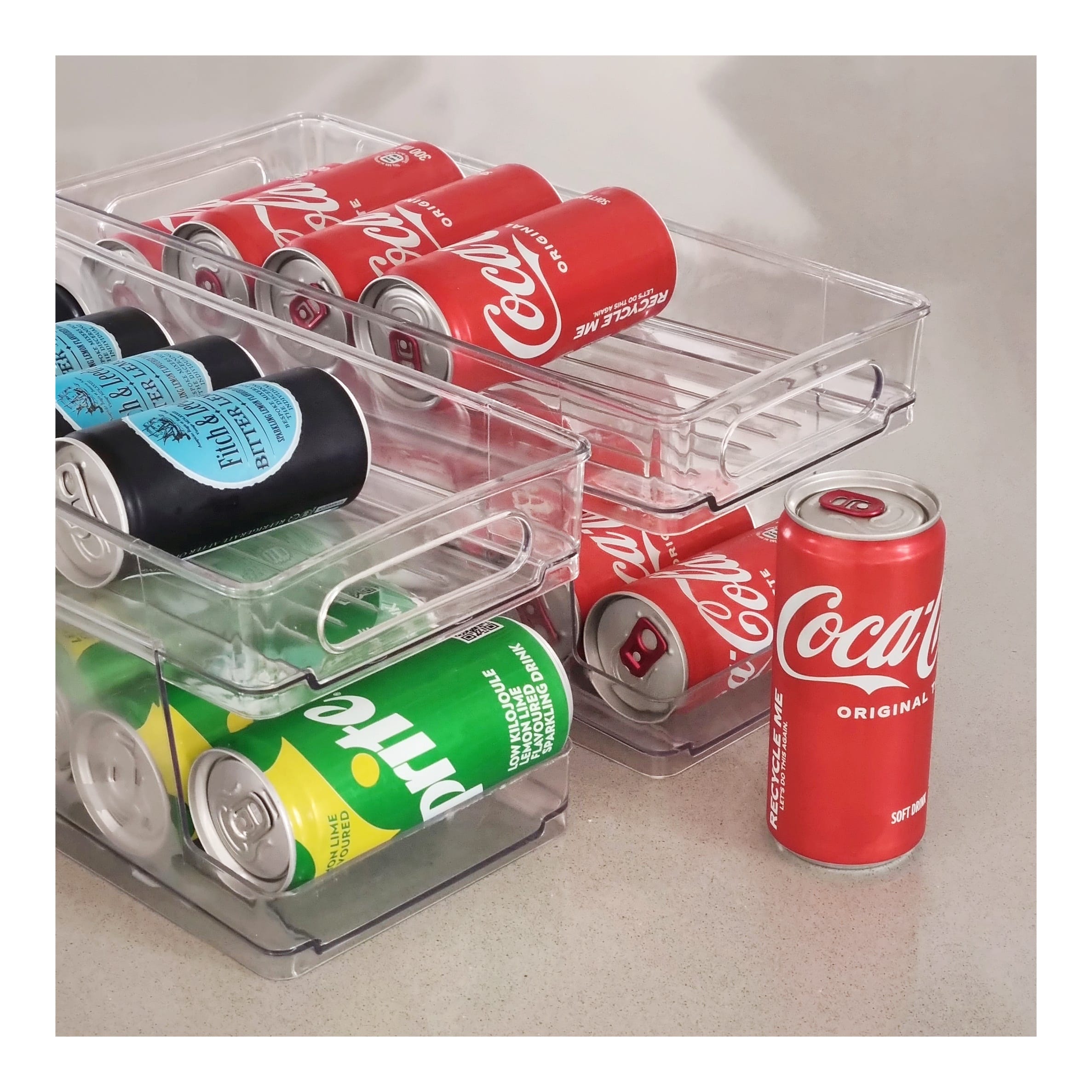 Two-tier rolling can organiser dispenser
