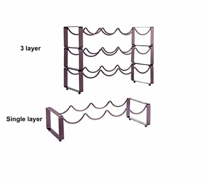 Stackable 3 layer wine rack