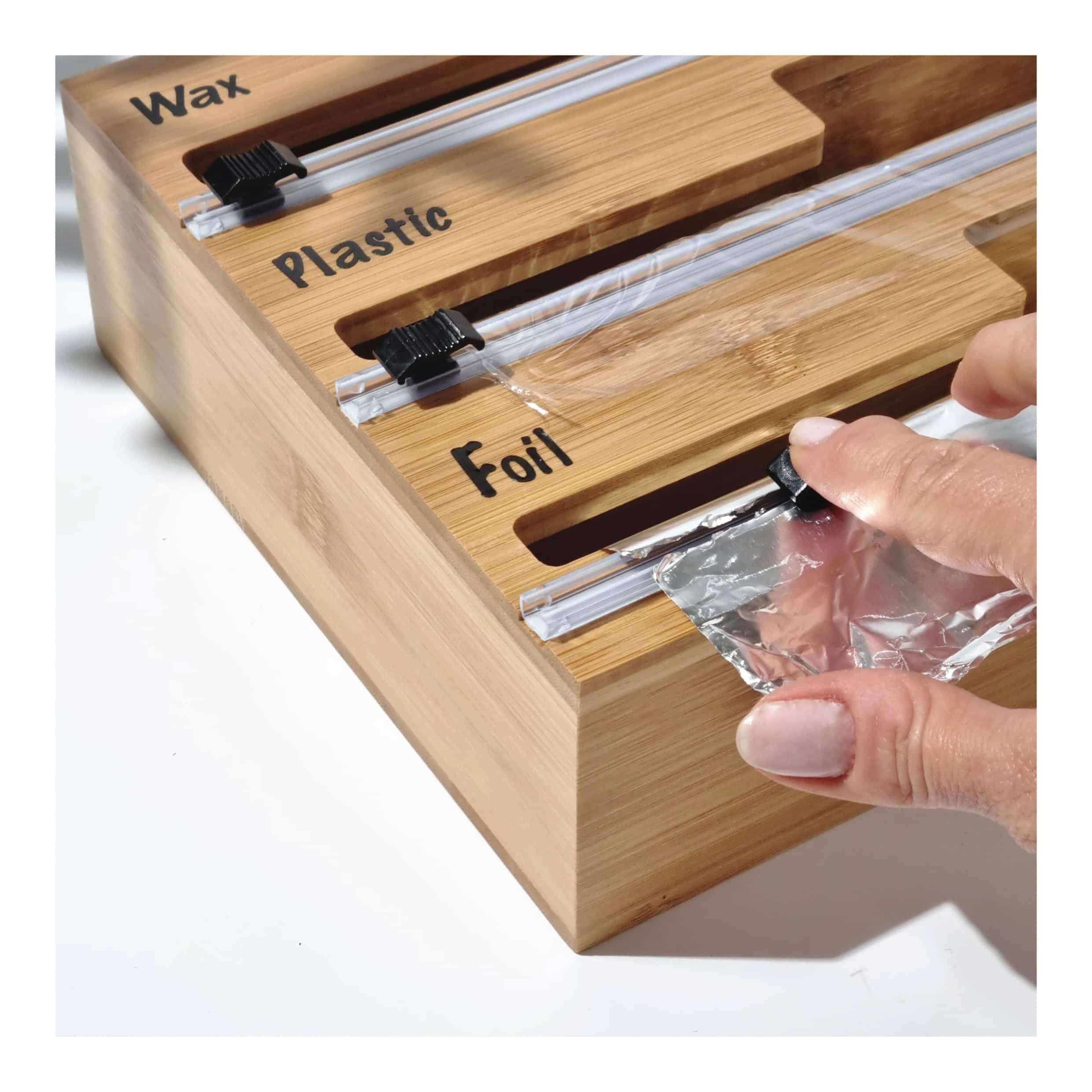 Bamboo 3 in 1 Plastic, Foil & Wax Wrap Dispenser