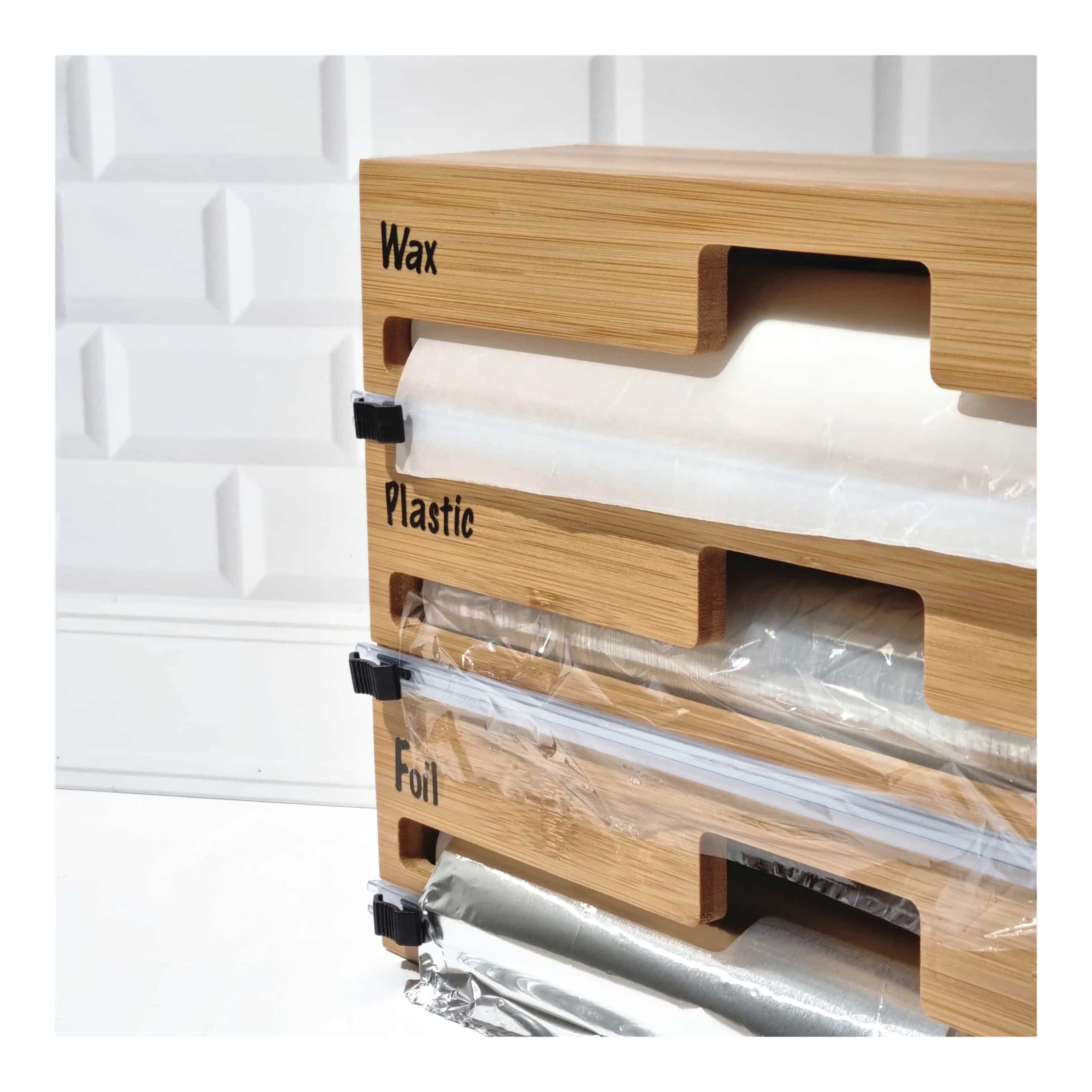 Bamboo 3 in 1 Plastic, Foil & Wax Wrap Dispenser (2)