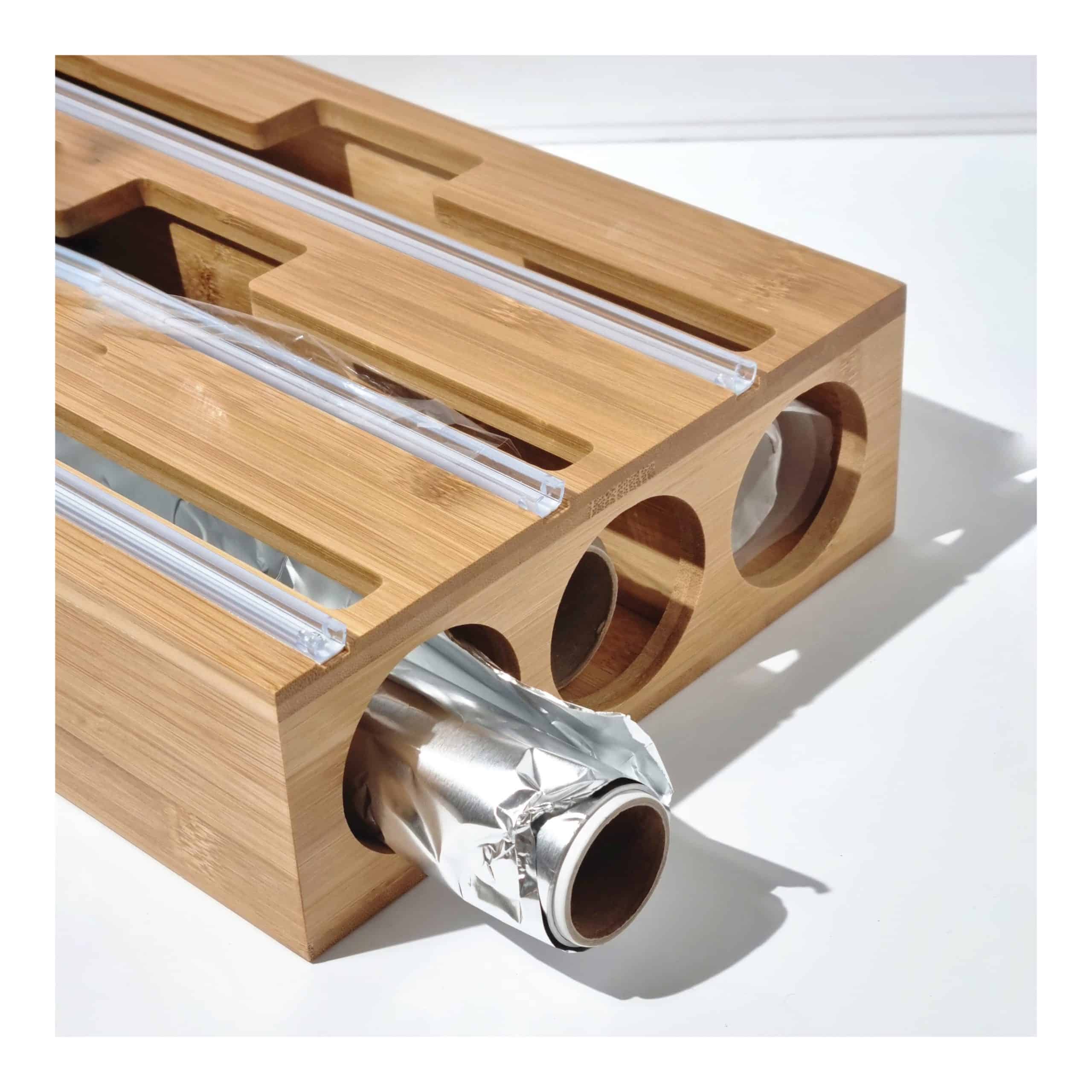 Bamboo 3 in 1 Plastic, Foil & Wax Wrap Dispenser (3)