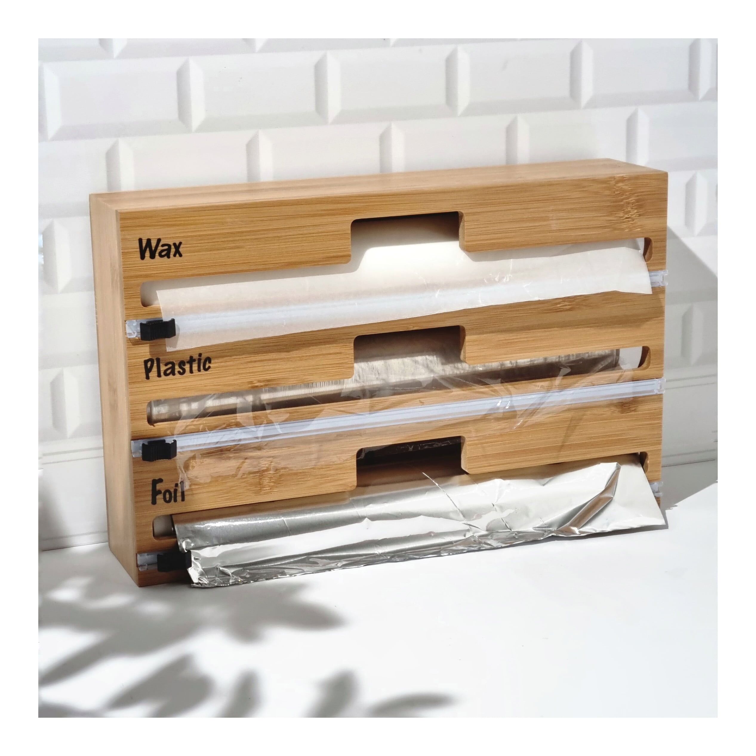 Bamboo 3 in 1 Plastic, Foil & Wax Wrap Dispenser (4)