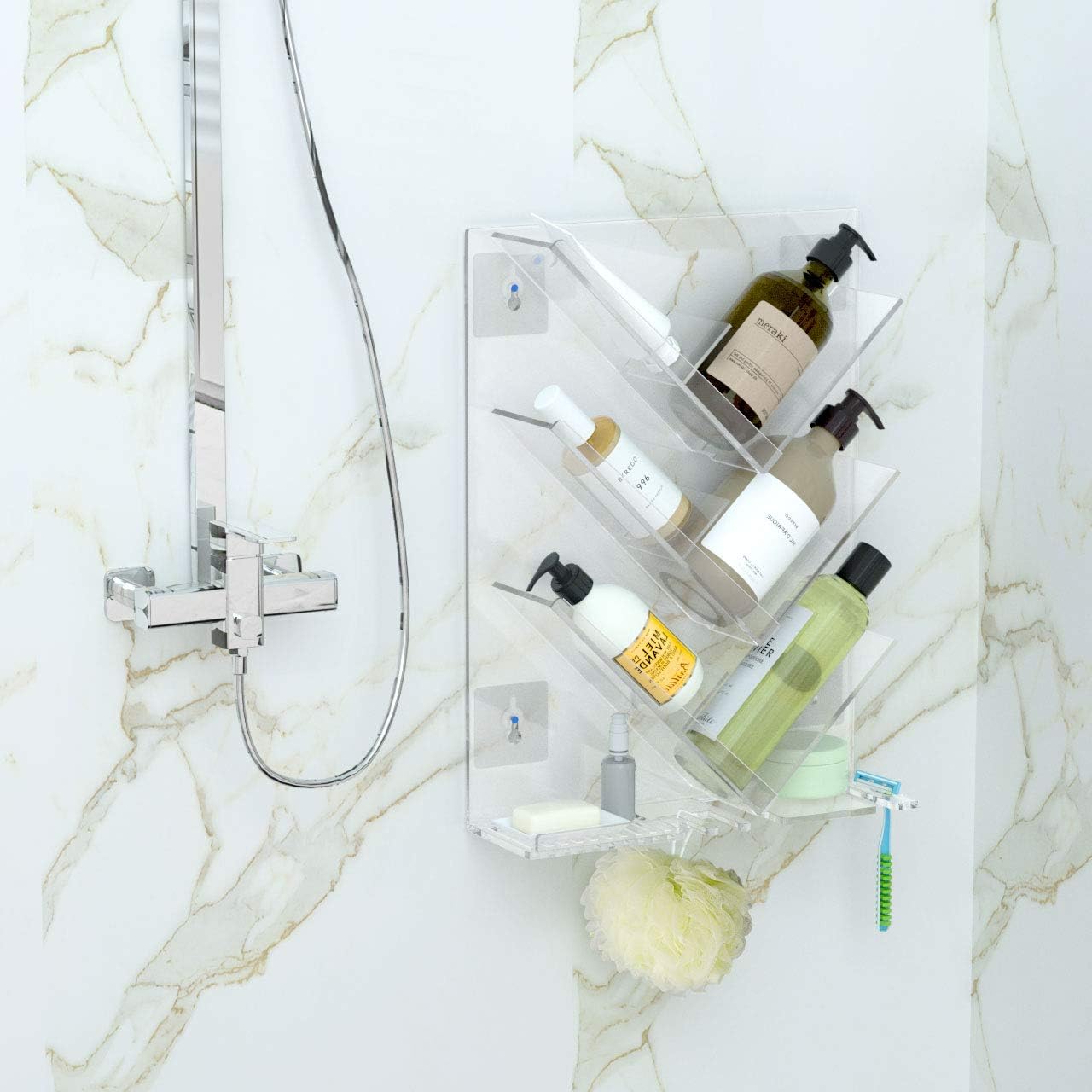 Luxury Acrylic Shower Caddy ( Wall mounted)