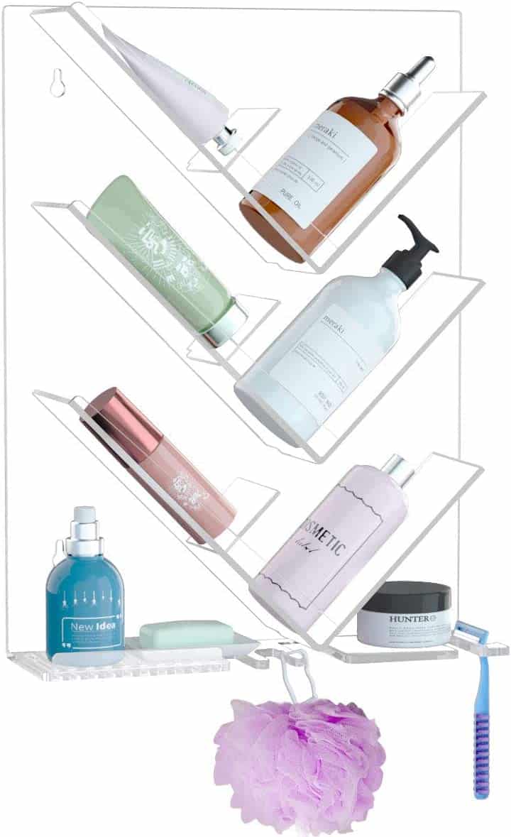 _Luxury Acrylic Shower Caddy ( Wall mounted) (2)