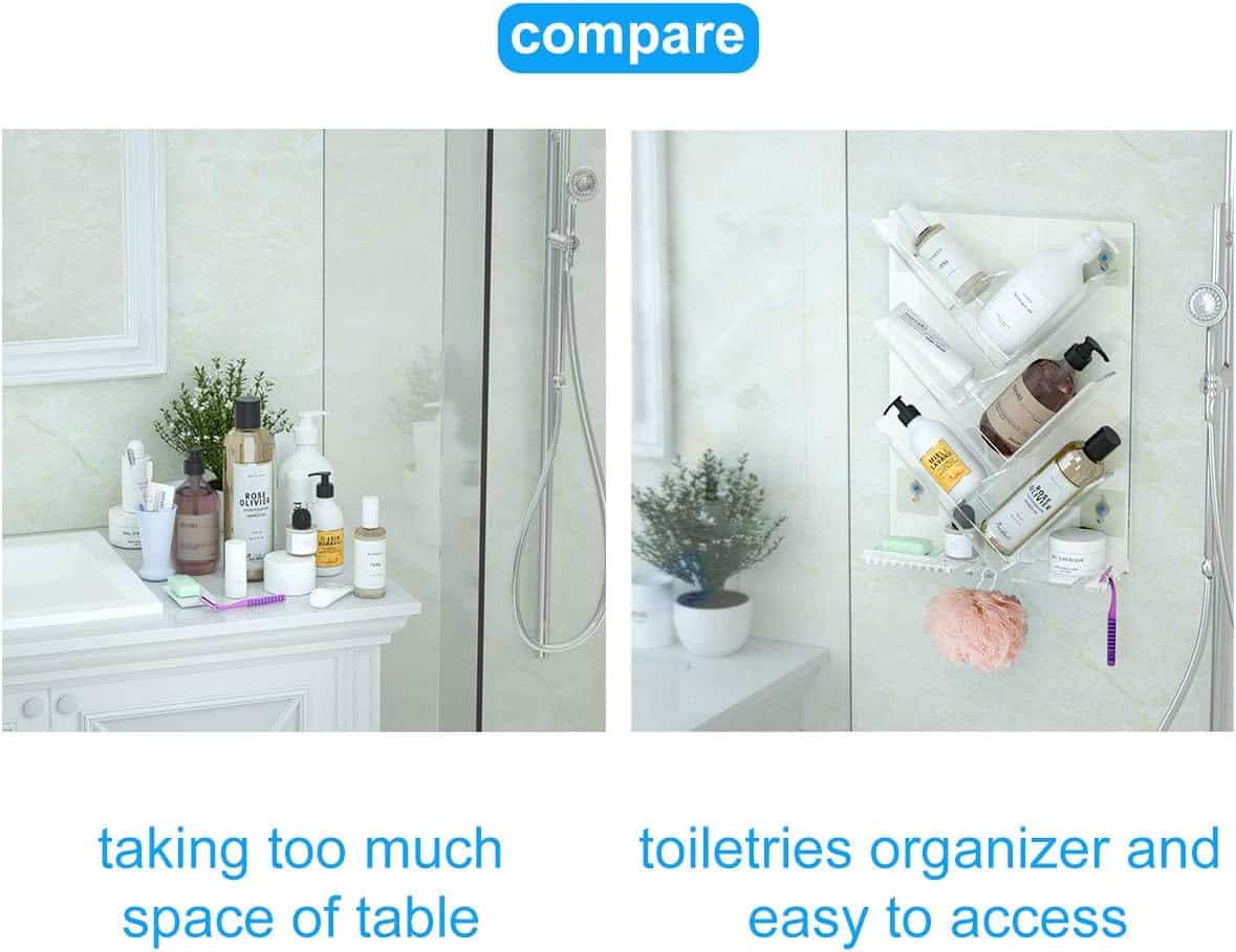_Luxury Acrylic Shower Caddy ( Wall mounted) (3)