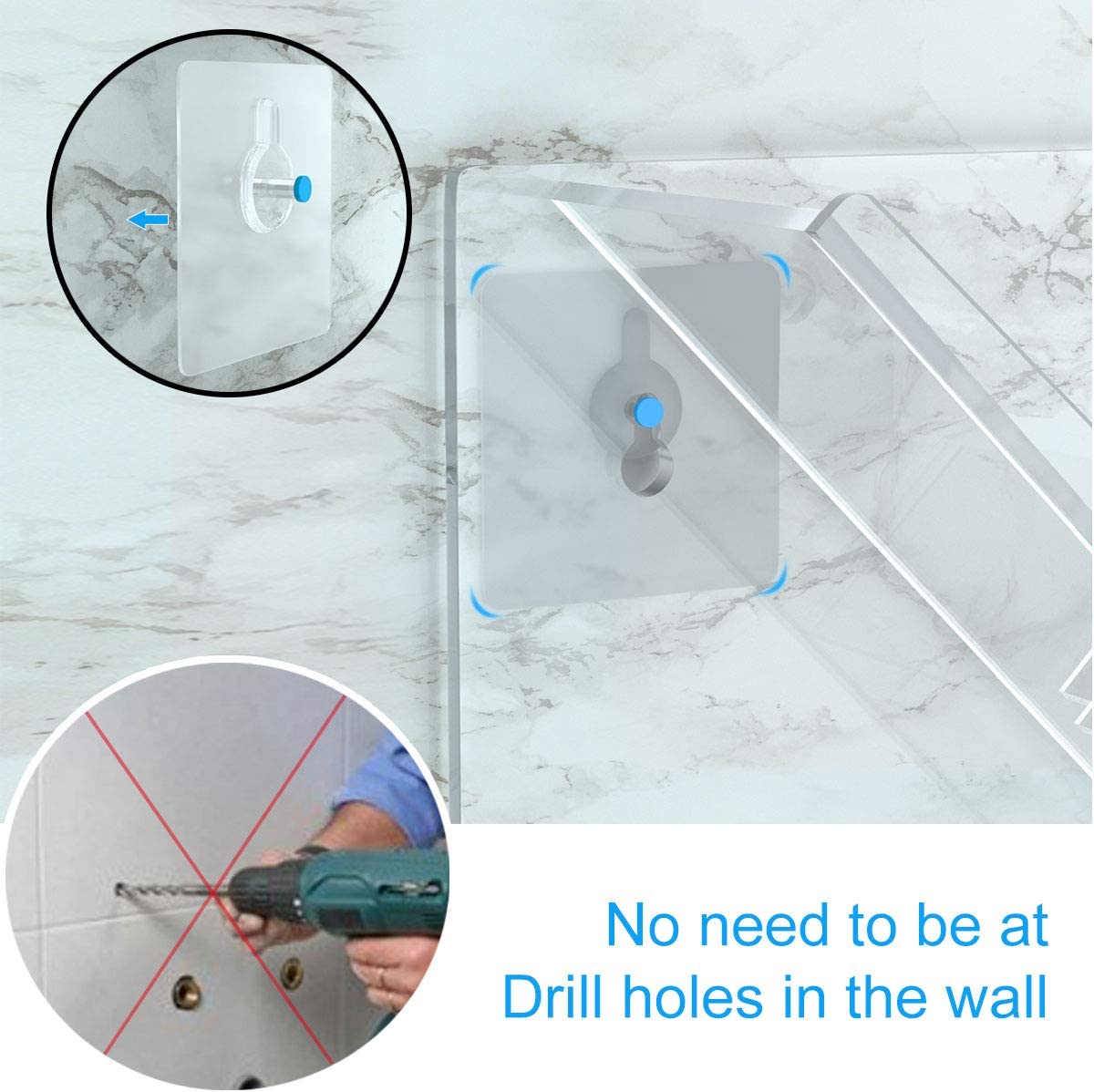 _Luxury Acrylic Shower Caddy ( Wall mounted) (6)