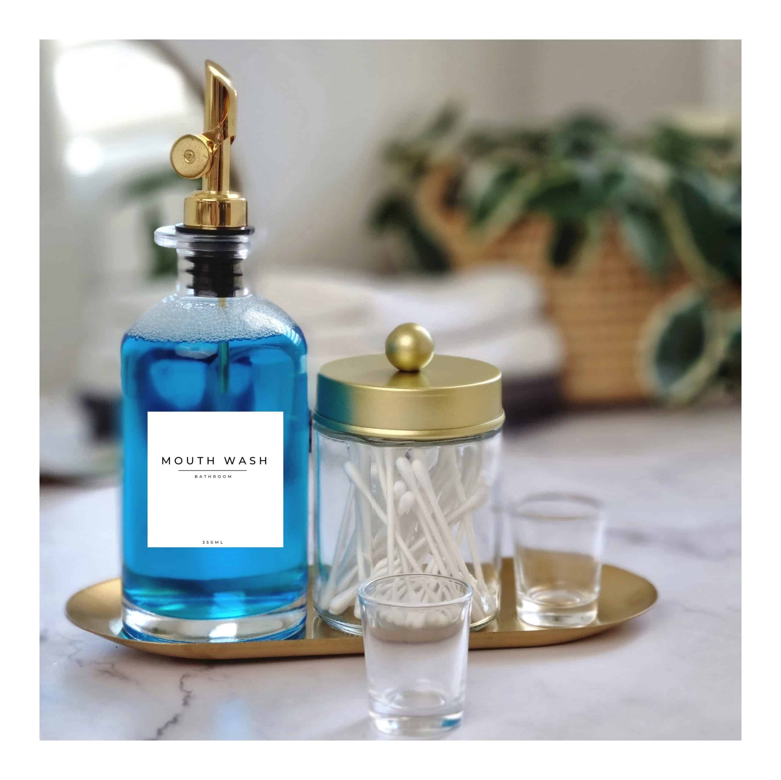 Mouthwash dispenser & bathroom set