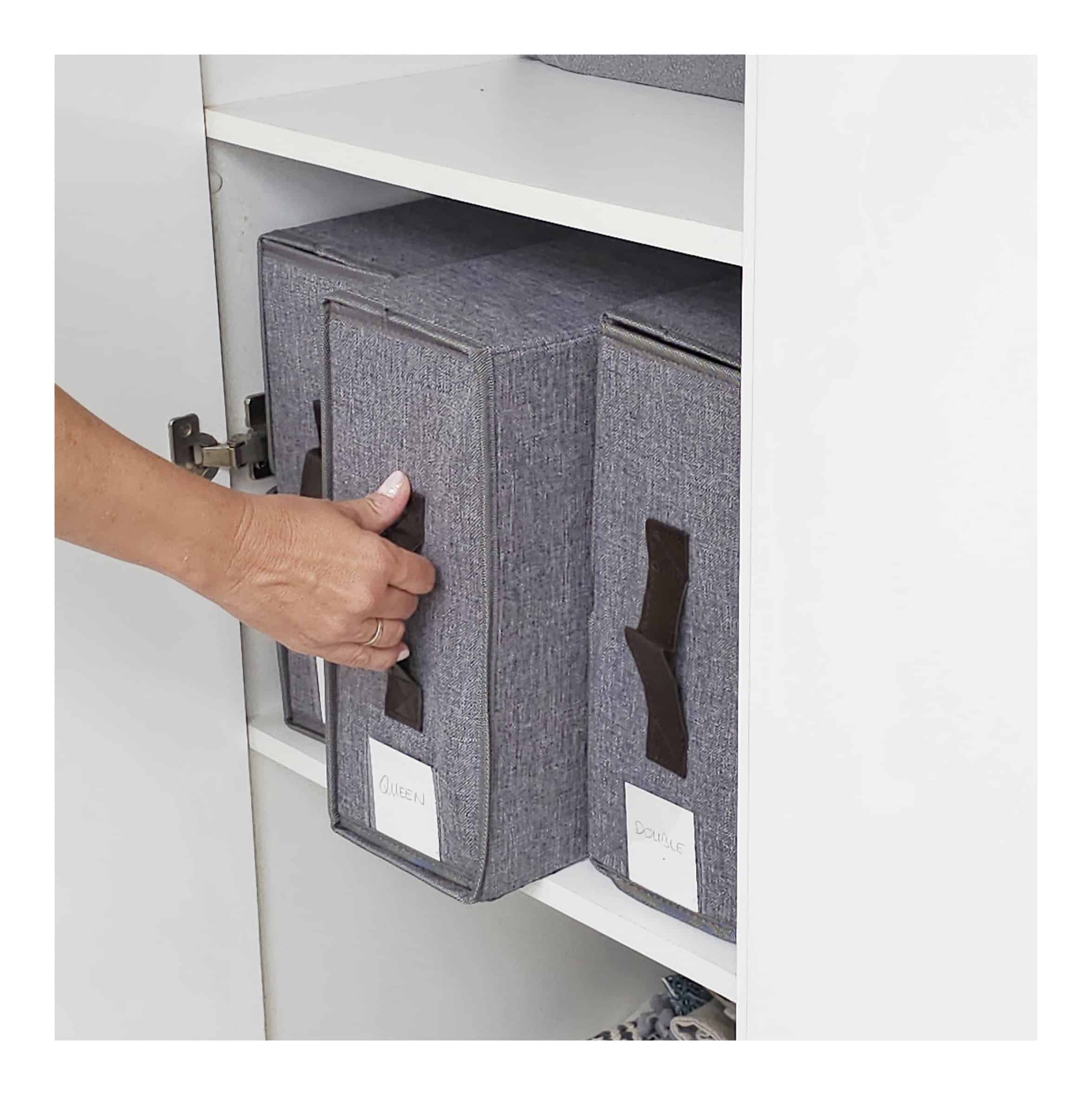 Foldable linen storage boxes