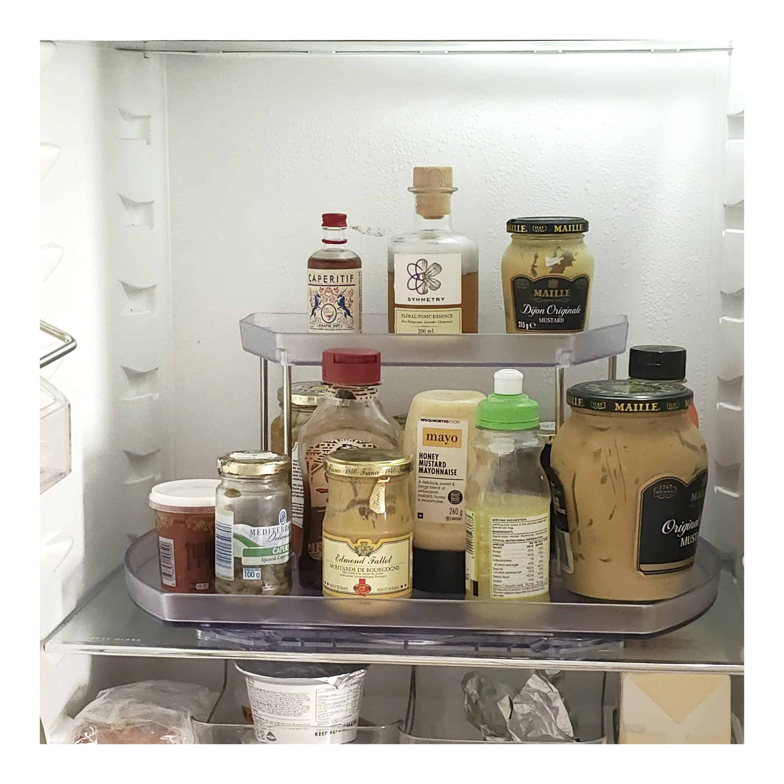 Rectangular 2-tier clear Lazy Susan
