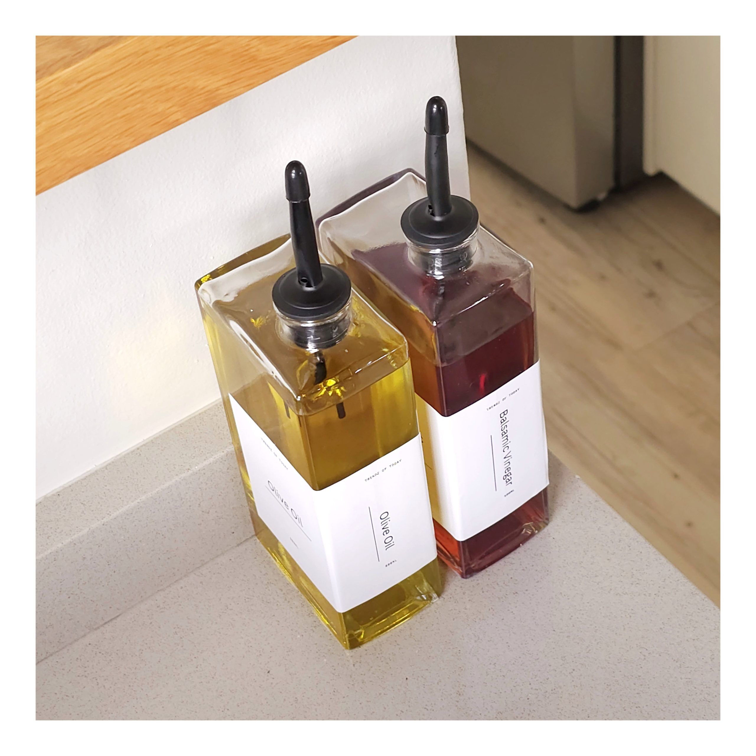 Book Style Oil & Vinegar Bottles with labels(Set of 2) (1)