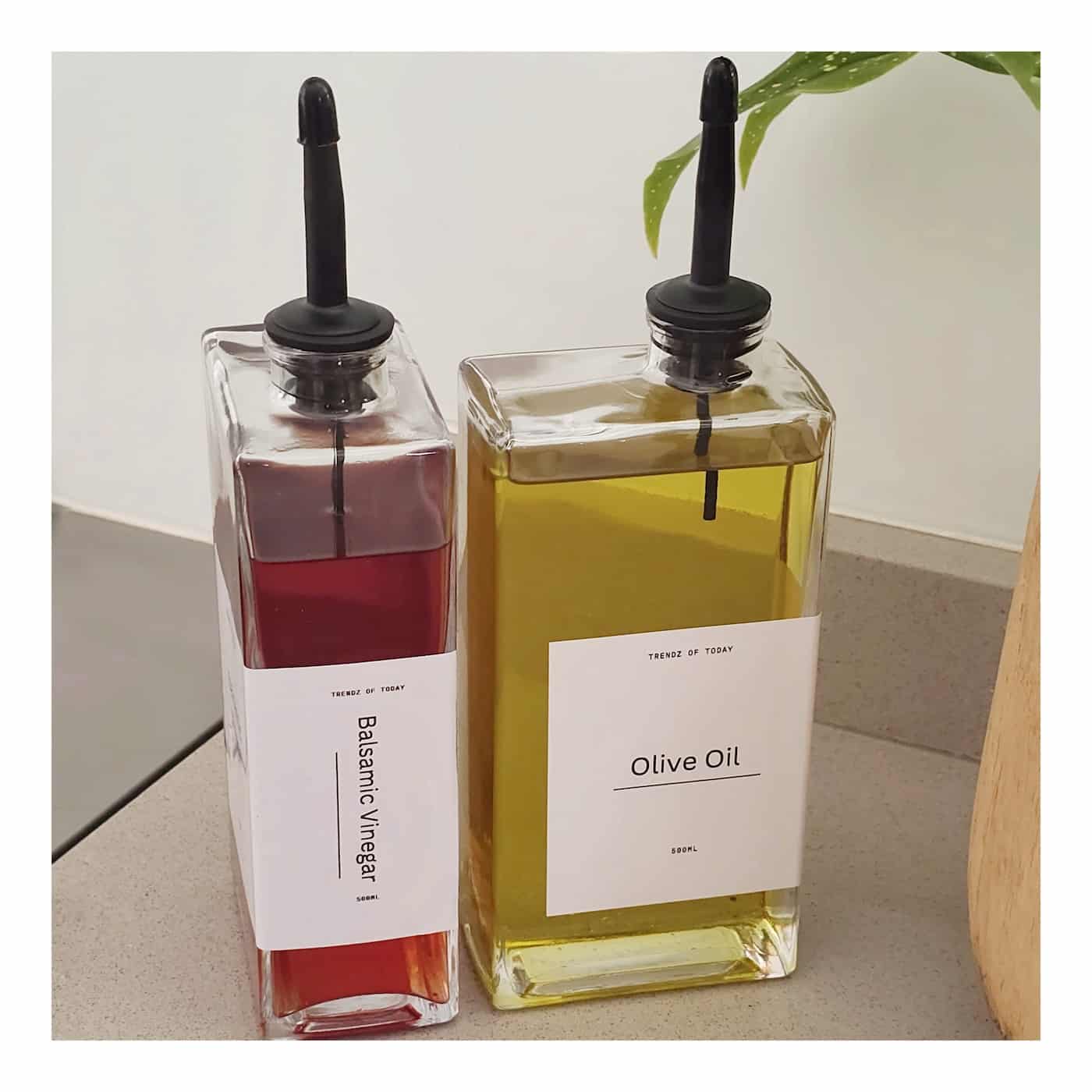 Book Style Oil & Vinegar Bottles with labels(Set of 2) (4)